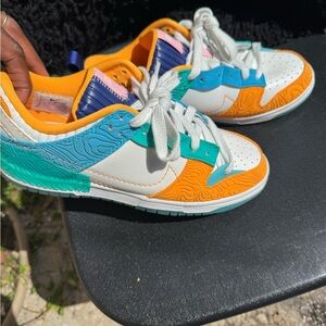 Nike Multicolor Sneakers - Orange, Blue, White
